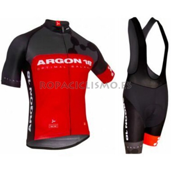 2017 Maillot Argon tirantes mangas cortas rojo